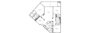 a floor plan of a bedroom apartment